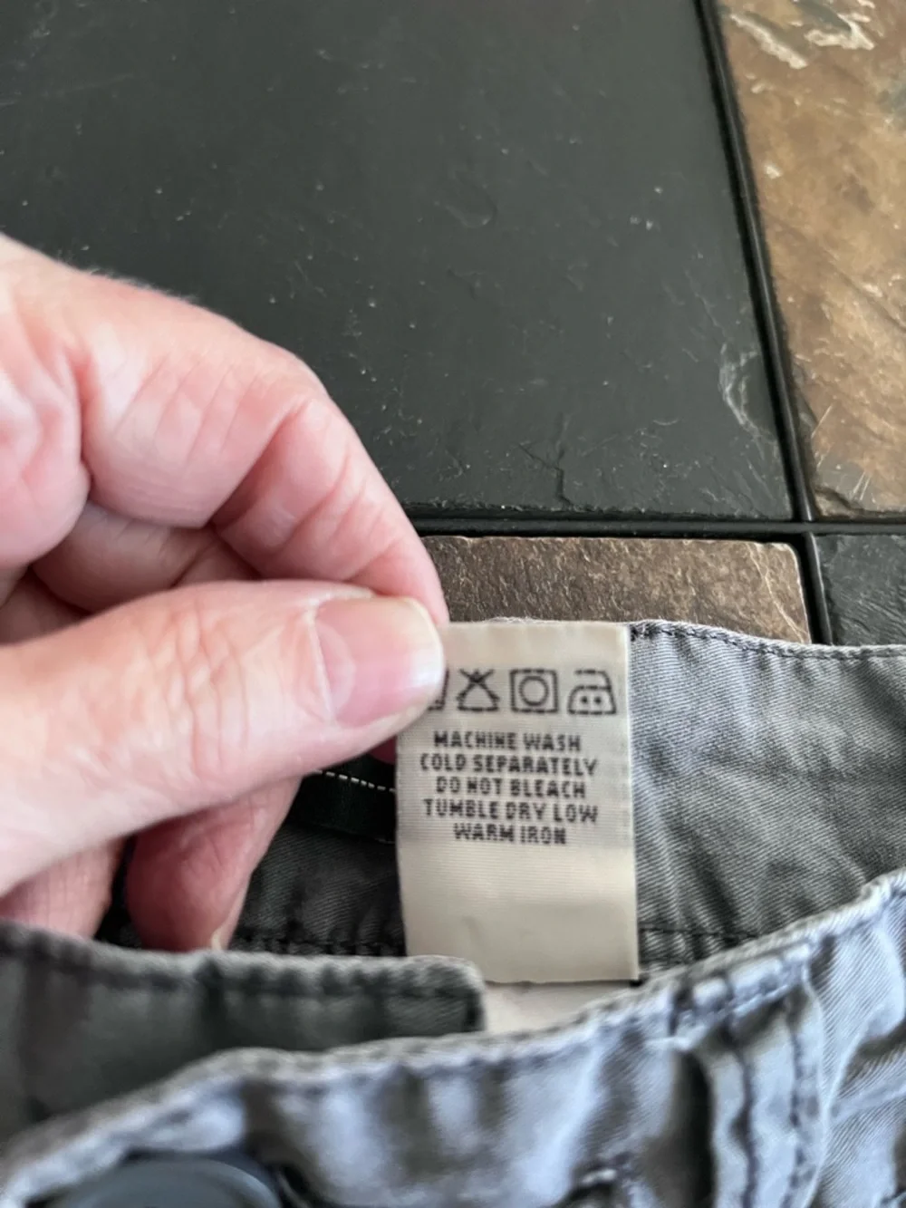 Supplies 100% Cotton Gray Drawstring Utility  Shorts - Picture 4 of 5